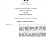 UU Nomor 20 Tahun 2023 : TNI Polri Bisa Duduki Jabatan ASN